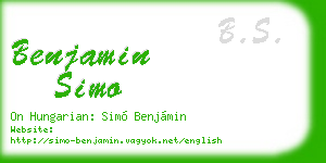 benjamin simo business card
