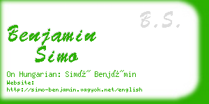 benjamin simo business card